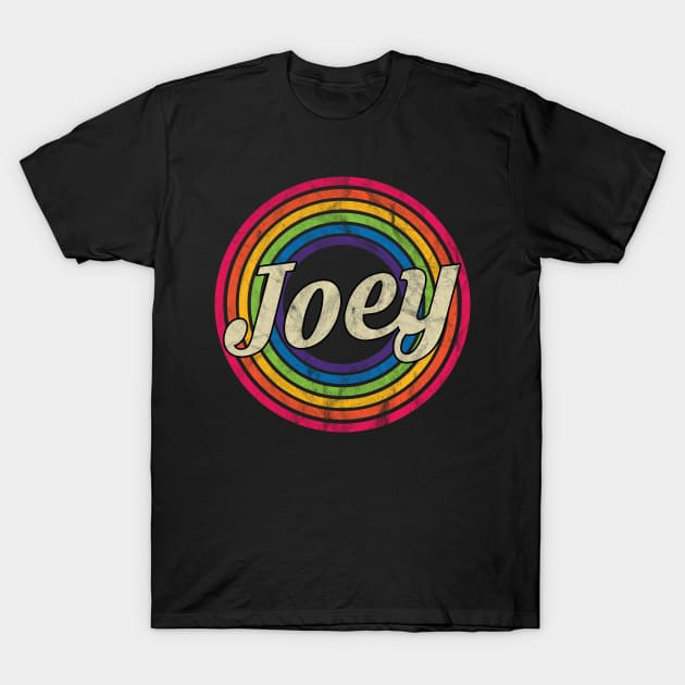 Joey - Retro Rainbow Faded-Style T-Shirt by MaydenArt